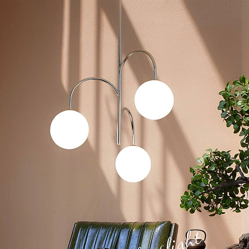 Modern iron and glass chandelier for interior decoration - vue 2 sur 7