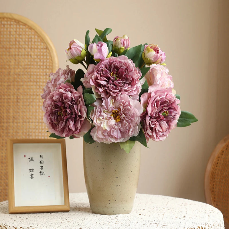 Large artificial peony flowers for elegant decoration