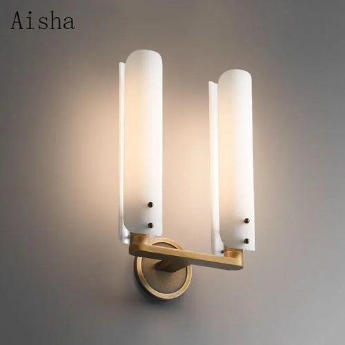Retro copper and glass luxury decorative wall light for interiors - vue 7 sur 10