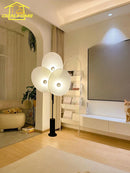 Medieval style LED floor lamp with fan, wabi-sabi ambience
