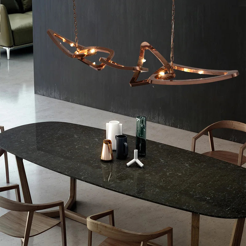 Luxury stainless steel chandelier for bar and restaurant