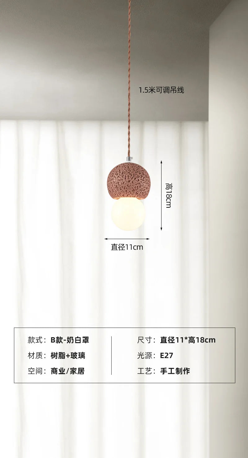 Wabi-sabi pendant light nordic creative design for interiors - vue 9 sur 12