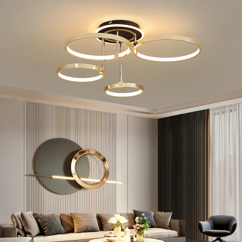 Modern gold LED ring ceiling light