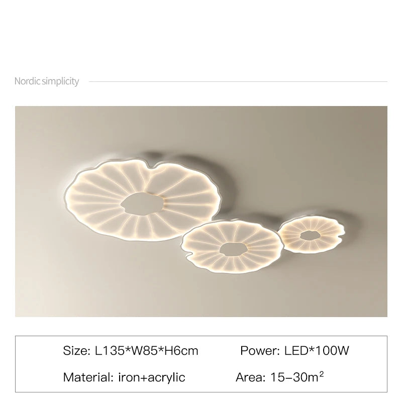 Decorative creative lotus leaf LED ceiling light