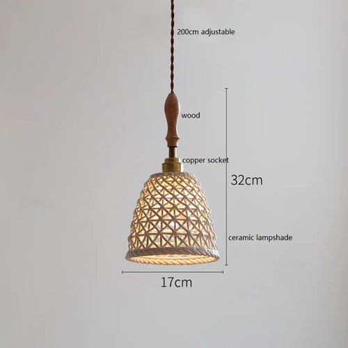 Modern ceramic flower pendant light - vue 30 sur 30