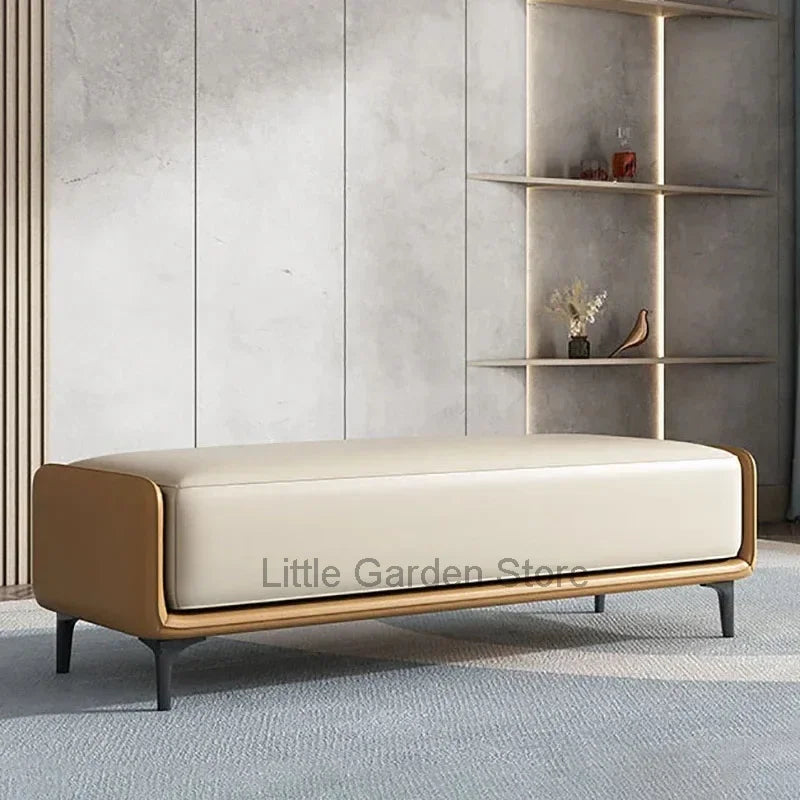 designer Italian leather stools for living room and bedroom