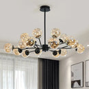 Modern star chandelier with decorative glass lampshade