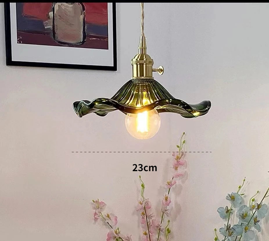 Modern coloured glass flower pendant light