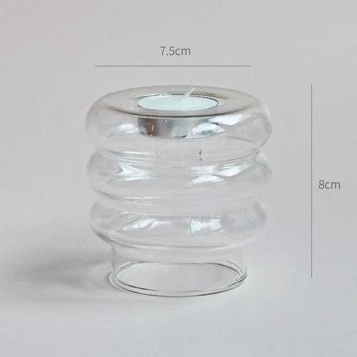 Clear glass candleholder modern nordic home decor - vue 32 sur 31