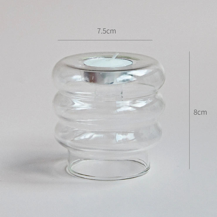 Clear glass candleholder modern nordic home decor - vue 31 sur 31