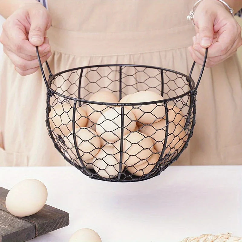 metal basket for egg storage and kitchen accessories - vue 3 sur 6
