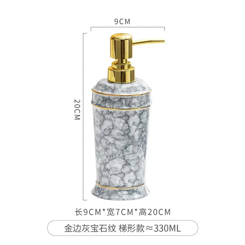 ceramic soap dispenser for shower gel and disinfectant - vue 18 sur 30