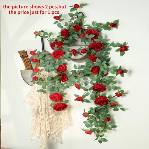 Elegant artificial silk rose vine floral decoration