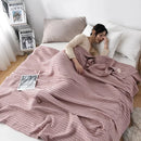 Soft lightweight cotton waffle throw blanket for all seasons