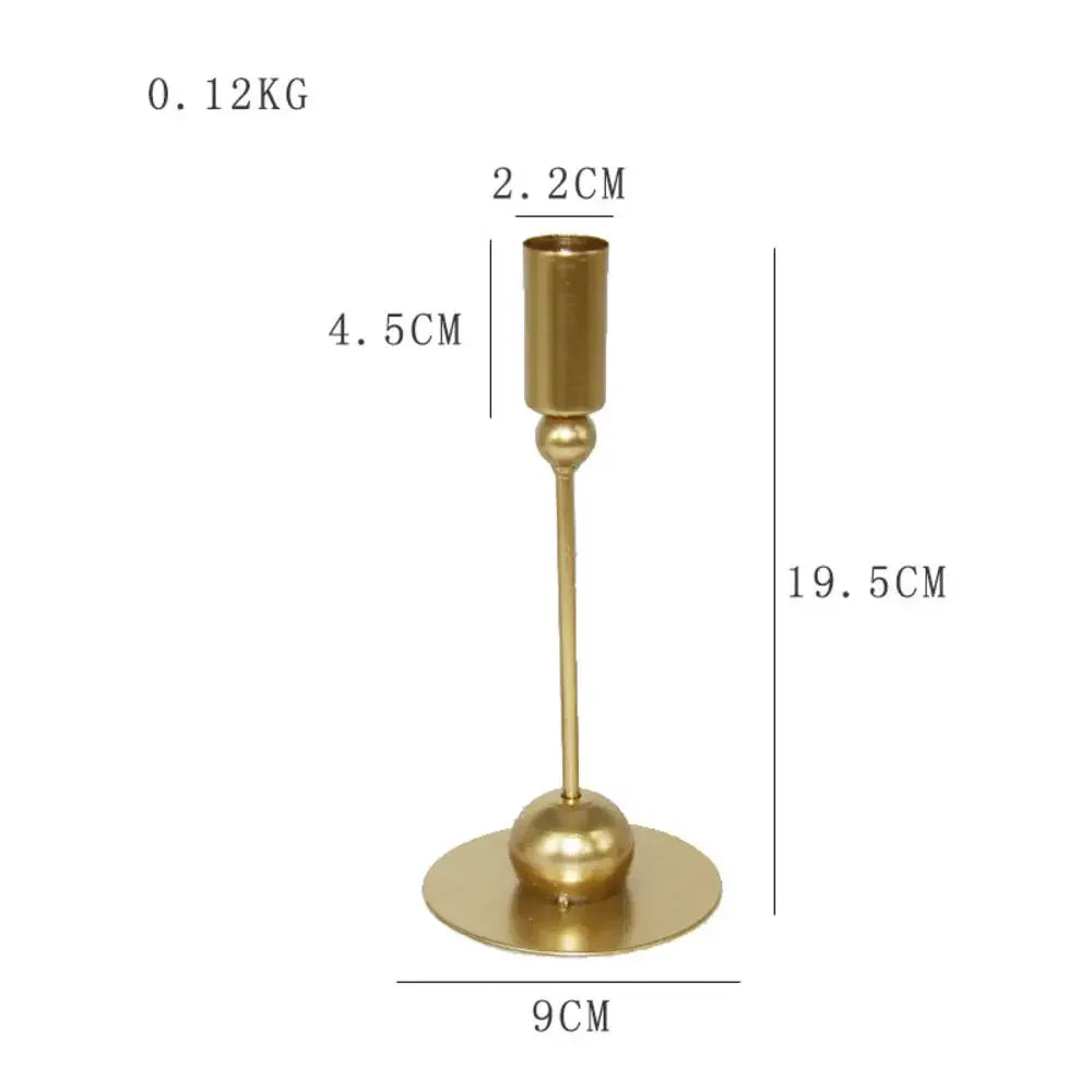 Gold metal candle holder for parties and weddings - vue 13 sur 24