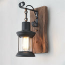 Industrial wood wall lamp vintage loft style