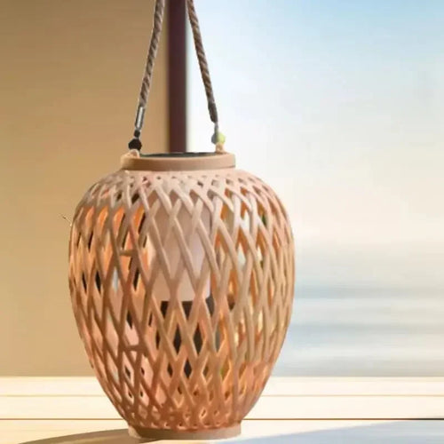 Solar bamboo-effect outdoor light for decorative garden use - vue 5 sur 8