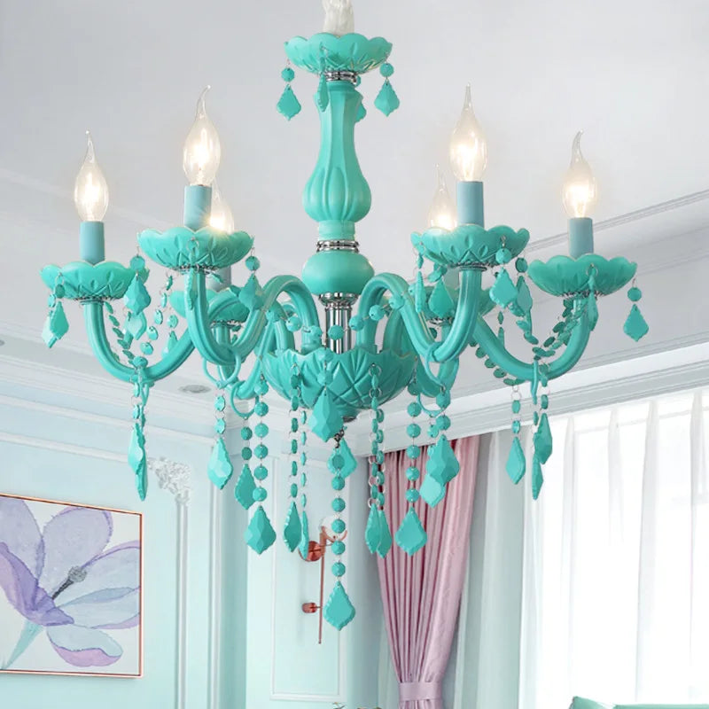 Crystal chandelier for a little girl's bedroom