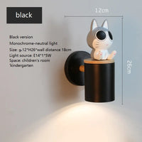 Nordic wall light with switch in iron and resin