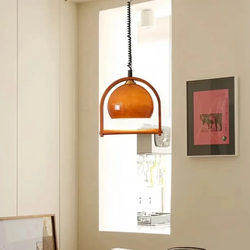 Vintage retractable glass chandelier for interior decoration