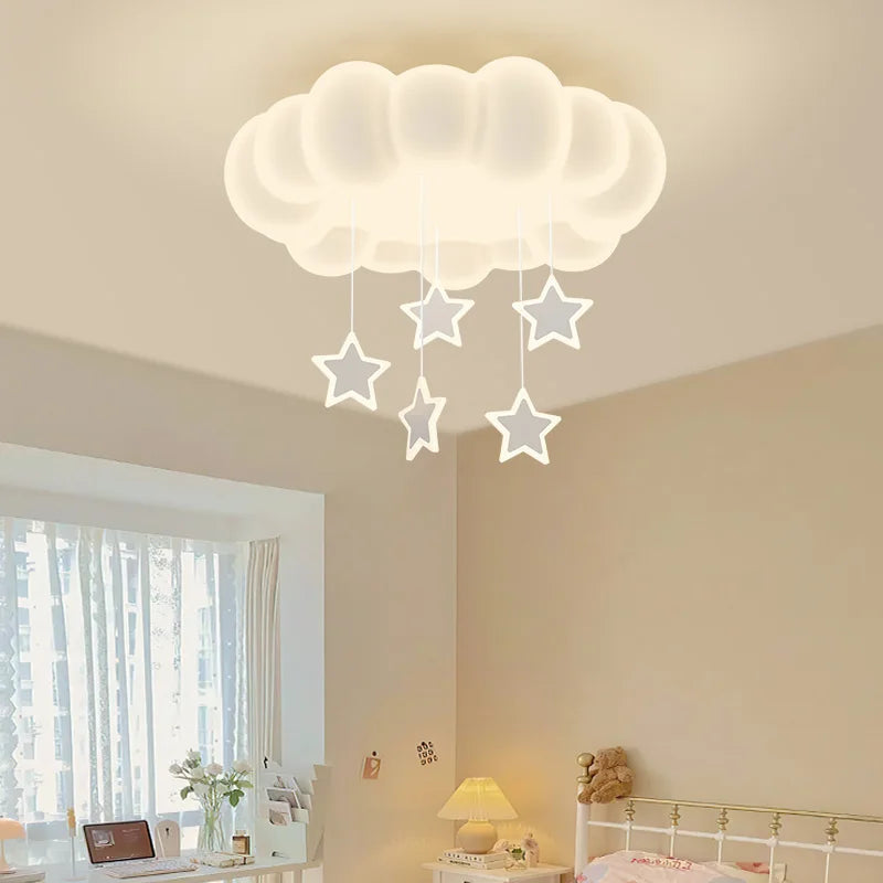Remote control dimmable star globe pendant lampshade chandelier - vue 5 sur 10