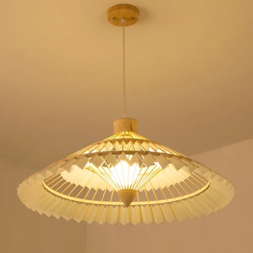 Creative Chinese-style woven bamboo chandelier for decorative lighting - vue 5 sur 12