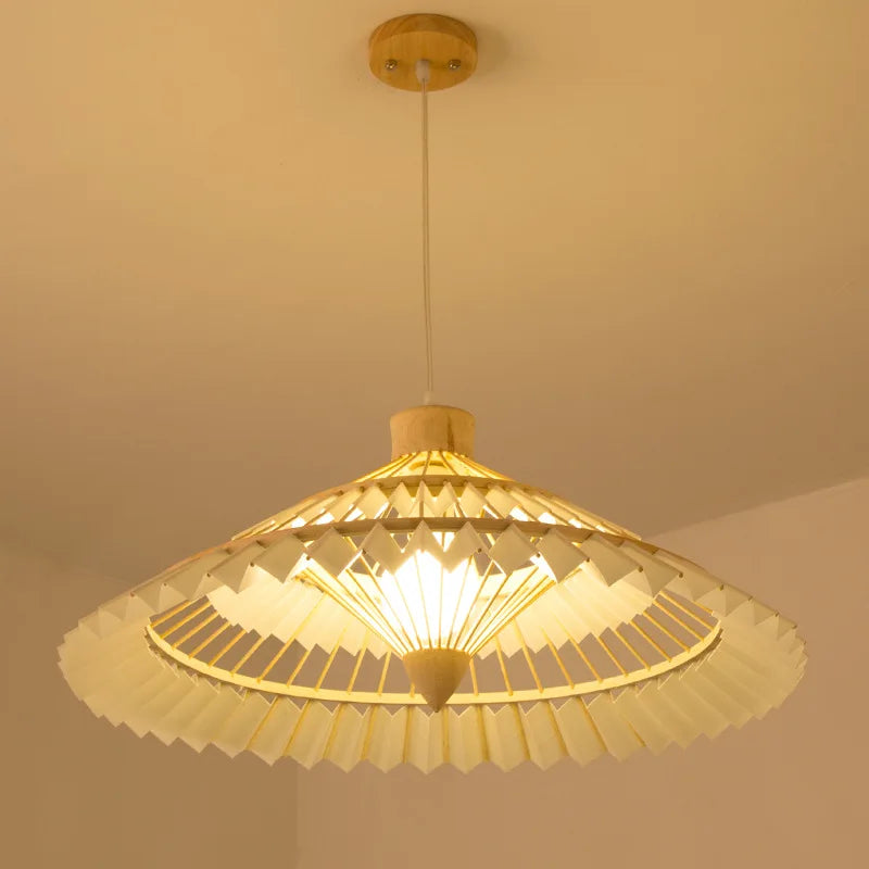 Creative Chinese-style woven bamboo chandelier for decorative lighting - vue 4 sur 12