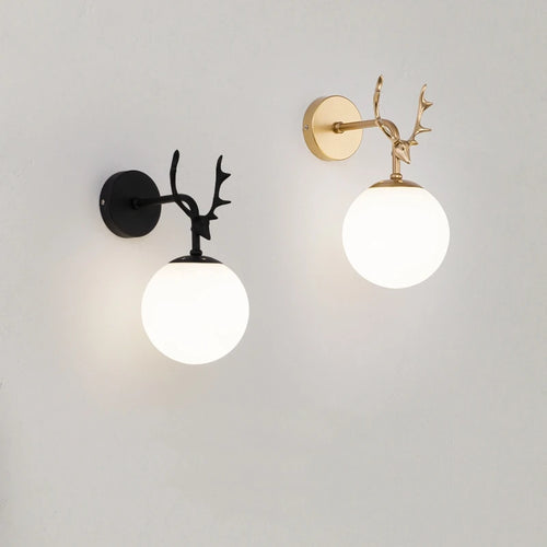 Retro glass ball decorative LED wall light night lamp - vue 2 sur 16