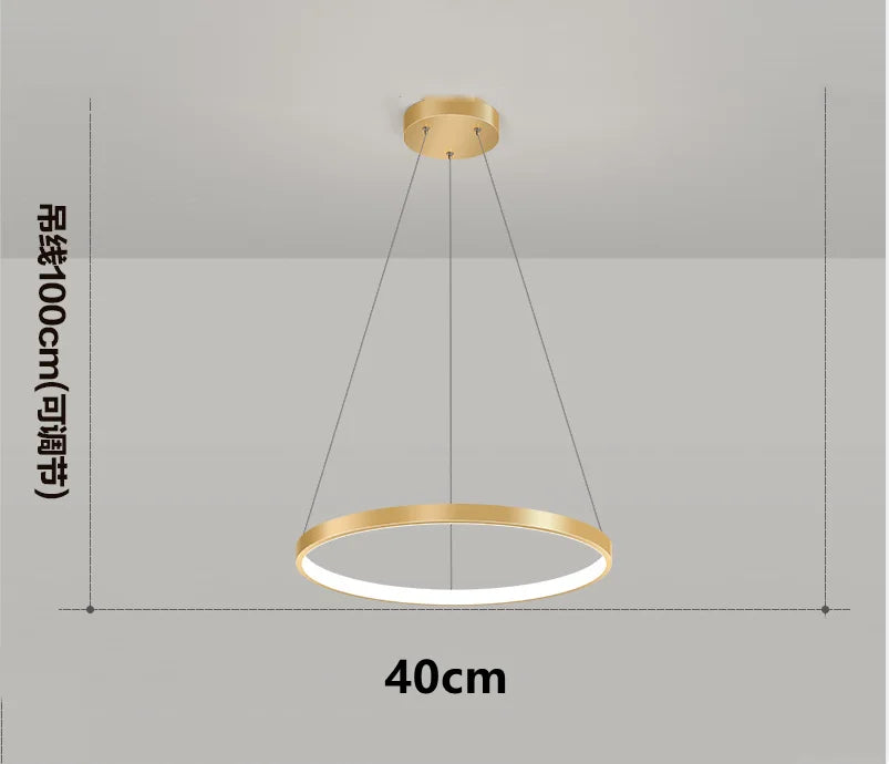 Modern LED ring for minimalist suspended decor