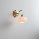Modern smoked grey glass LED wall light copper indoor