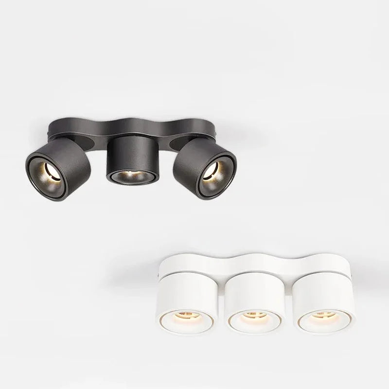 Dimmable folding rotating LED spotlights for indoor lighting
