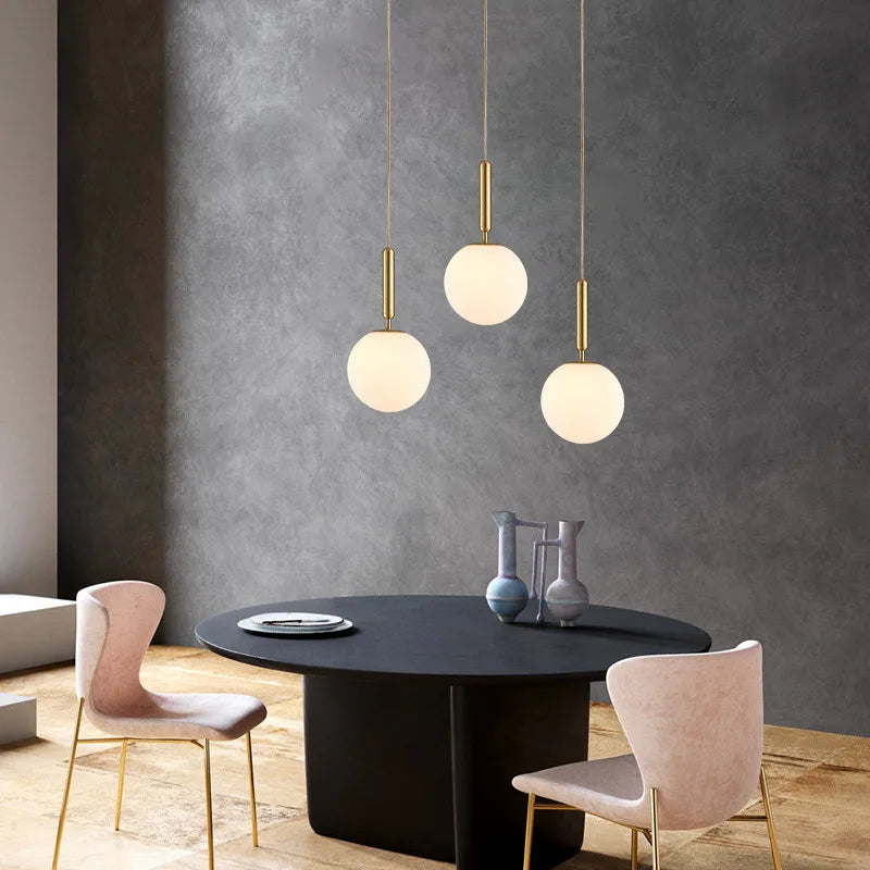 Modern glass LED pendant light decorative ceiling lamp - vue 4 sur 16