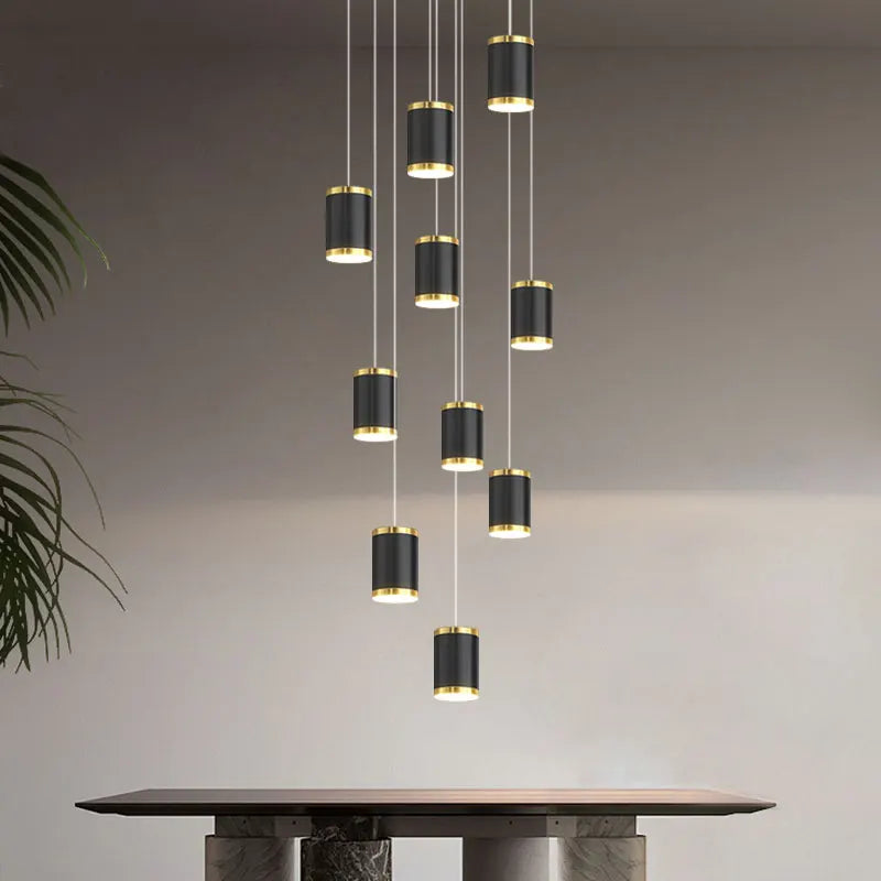 Acrylic rotary long chandelier for decorative indoor lighting