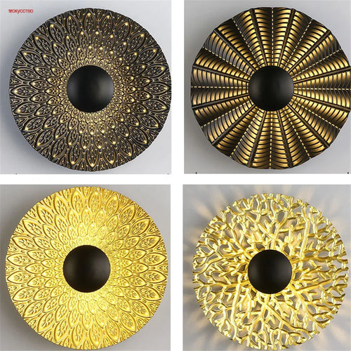 Nordic round metal LED wall light for modern interiors - vue 2 sur 23