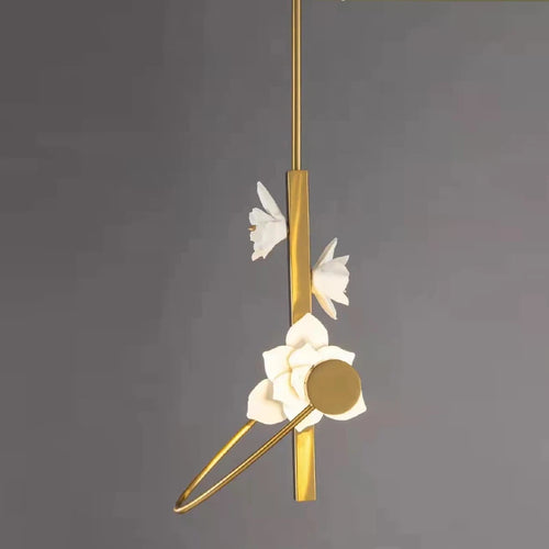 Lotus ceramic wall light for elegant interior decoration - vue 9 sur 10