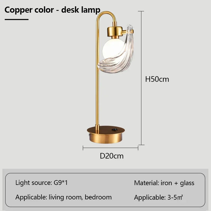 Luxury shell glass chandelier with creative LED lamps