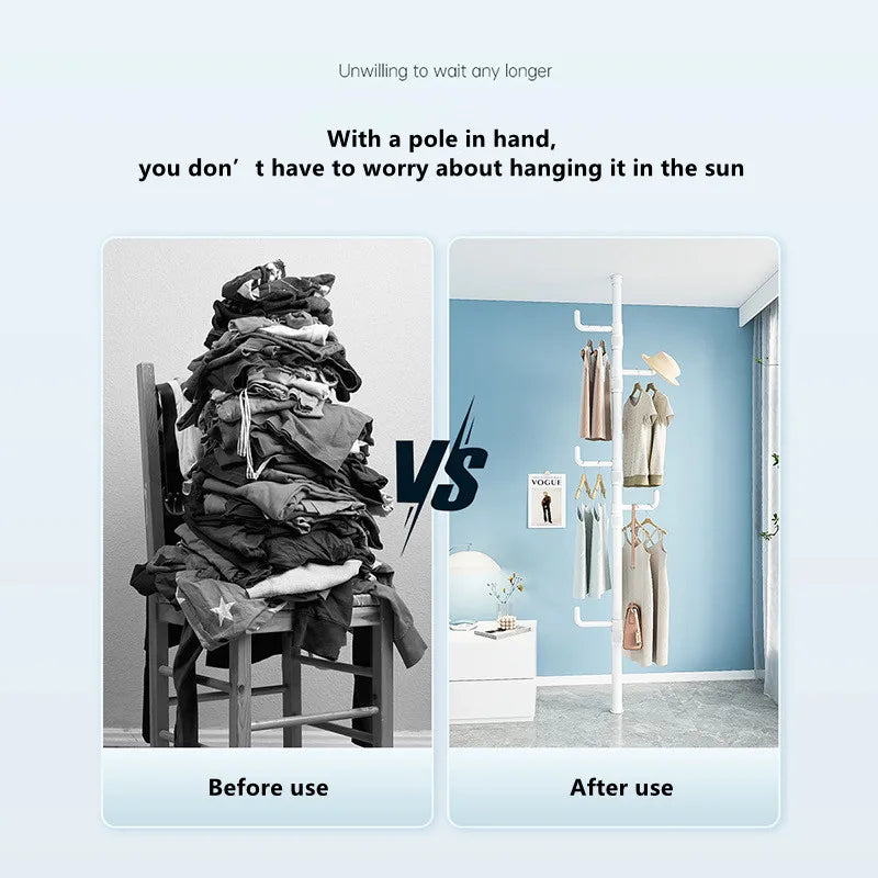 vertical clothes storage rack for home - vue 4 sur 12