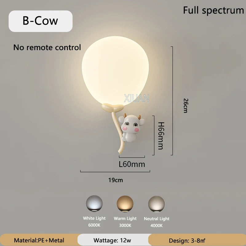 Creative balloon-shaped wall light for children - vue 10 sur 10