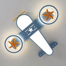 Cartoon airplane LED chandelier with remote control for children