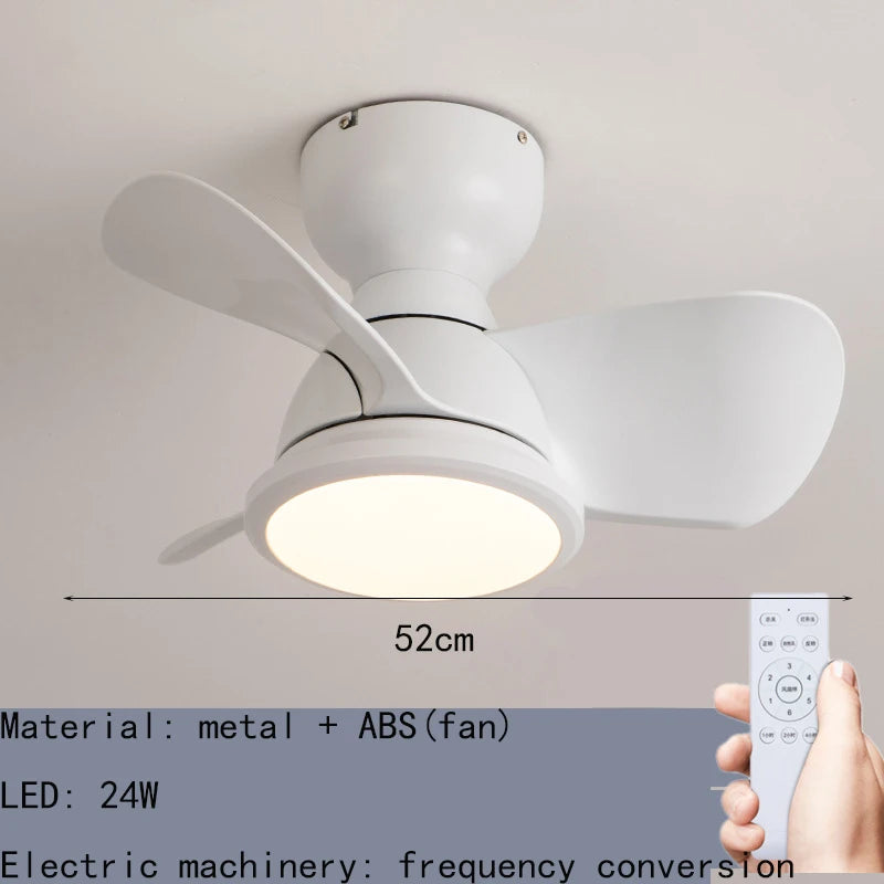 Remote control LED ceiling fan light for modern interiors - vue 8 sur 9