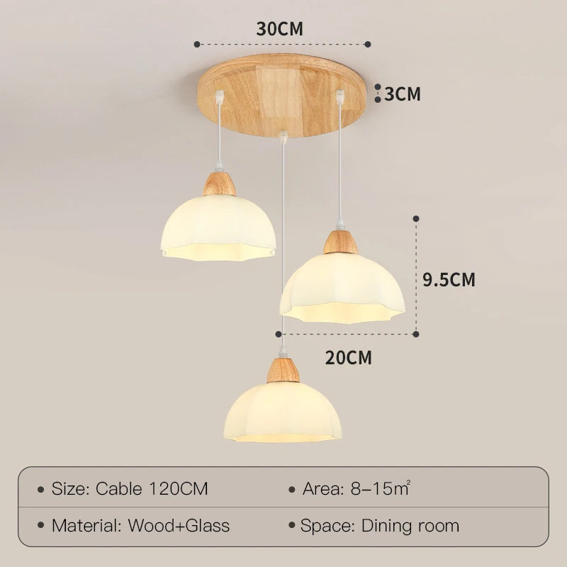 Modern wooden pendant light for elegant interior decoration