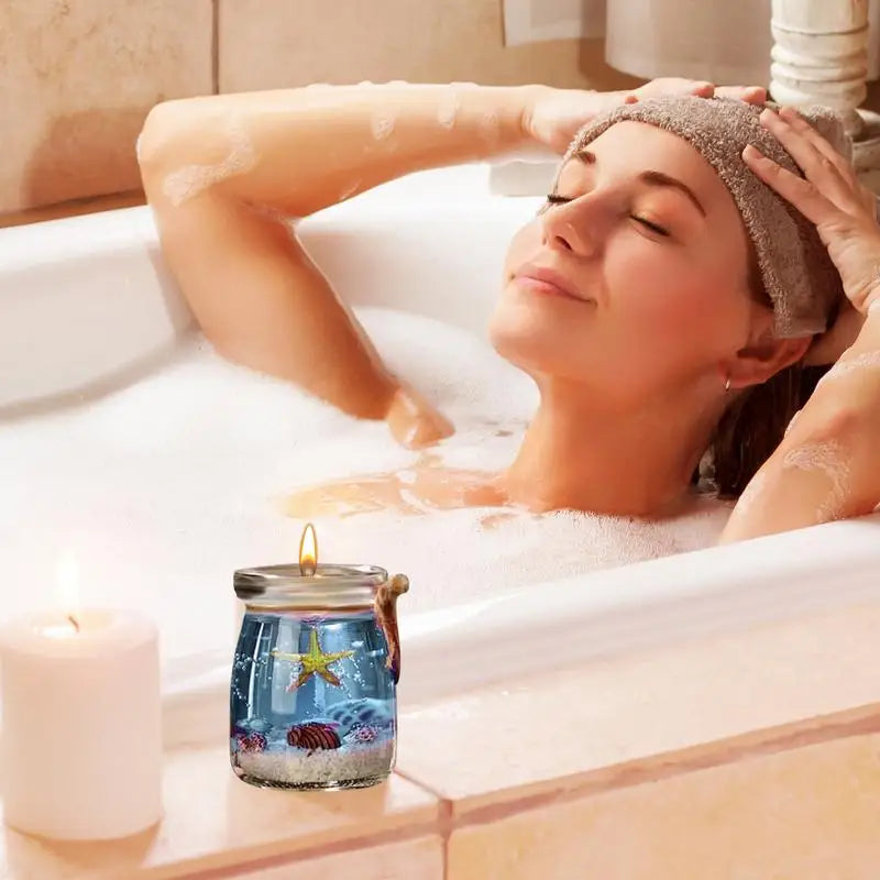 marine themed scented candles gel wax for aromatherapy and decoration