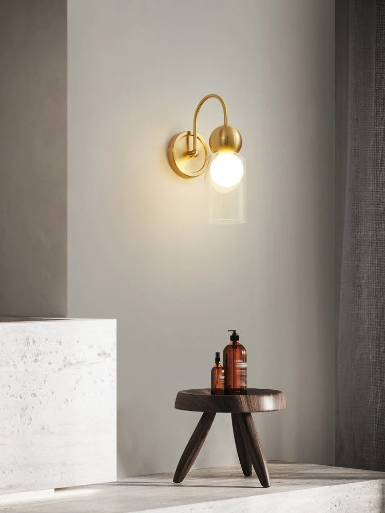 Postmodern copper wall light for interior decoration