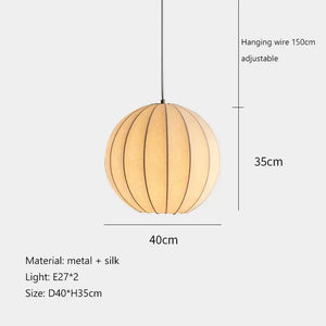 suspension en soie à led style nordique pour intérieur élégant