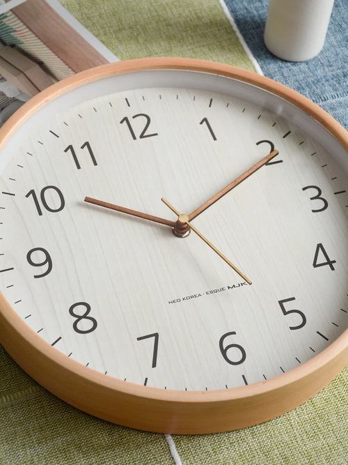 modern wooden wall clock creative home decoration - vue 4 sur 7