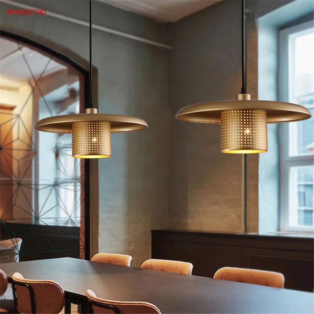 industrial style metal led chandelier for cafe and bar
