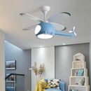 Modern airplane ceiling fan with LED light and remote control