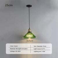 Nordic style green glass pendant light