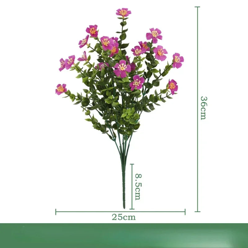 Set of 3 artificial silk eucalyptus bouquets for indoor decoration