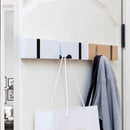 bamboo wall key holder with decorative hooks for organization